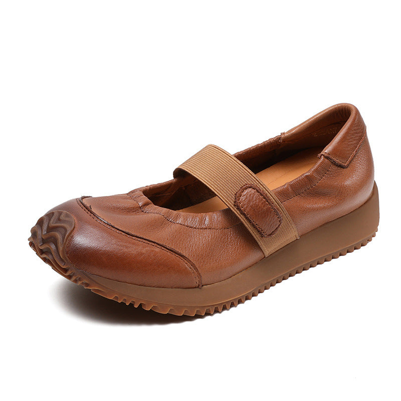 Women Retro Soft Leather Minimalist Causal Shoes-RAIIFY