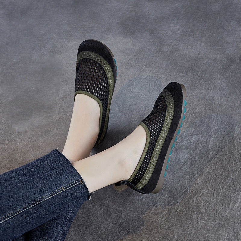Women Minimalism Hollow Mesh Soft Casual Flats-RAIIFY