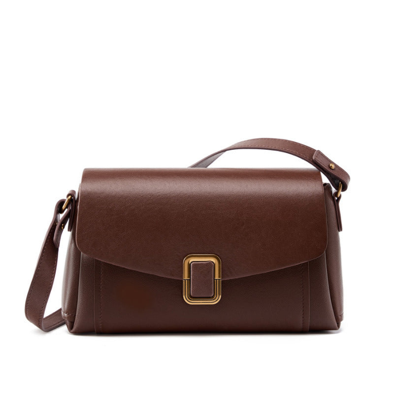 Women Fashion Plain Leather Shoulder Satchel Bag-RAIIFY