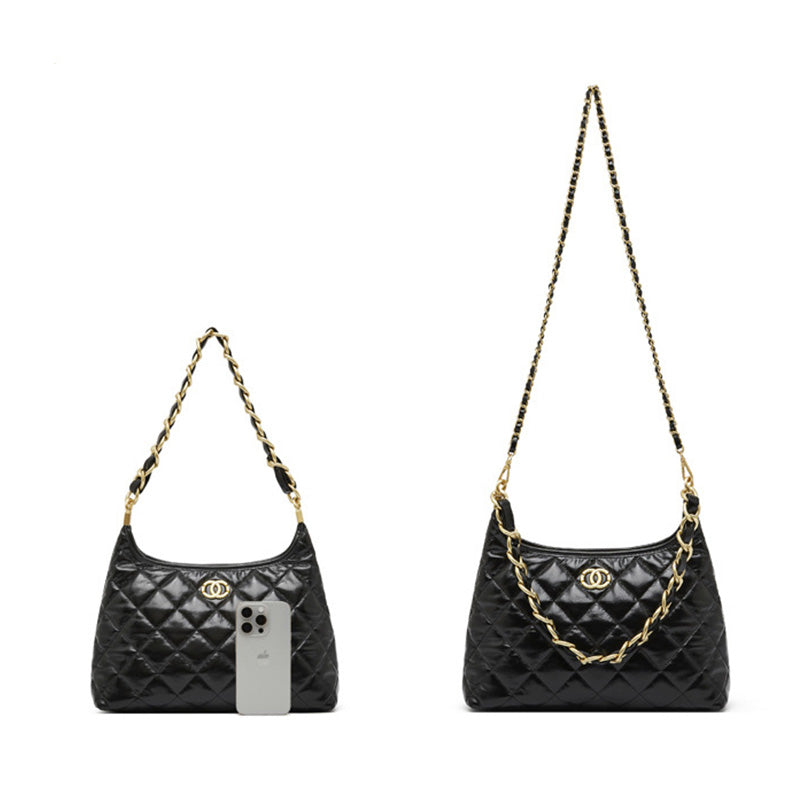 Women Fashion Quilted Leather Chain Shoulder Bag-RAIIFY