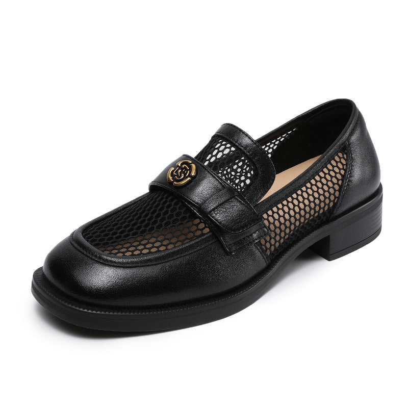 Women Minimalism Hollow Mesh Casual Loafers-RAIIFY