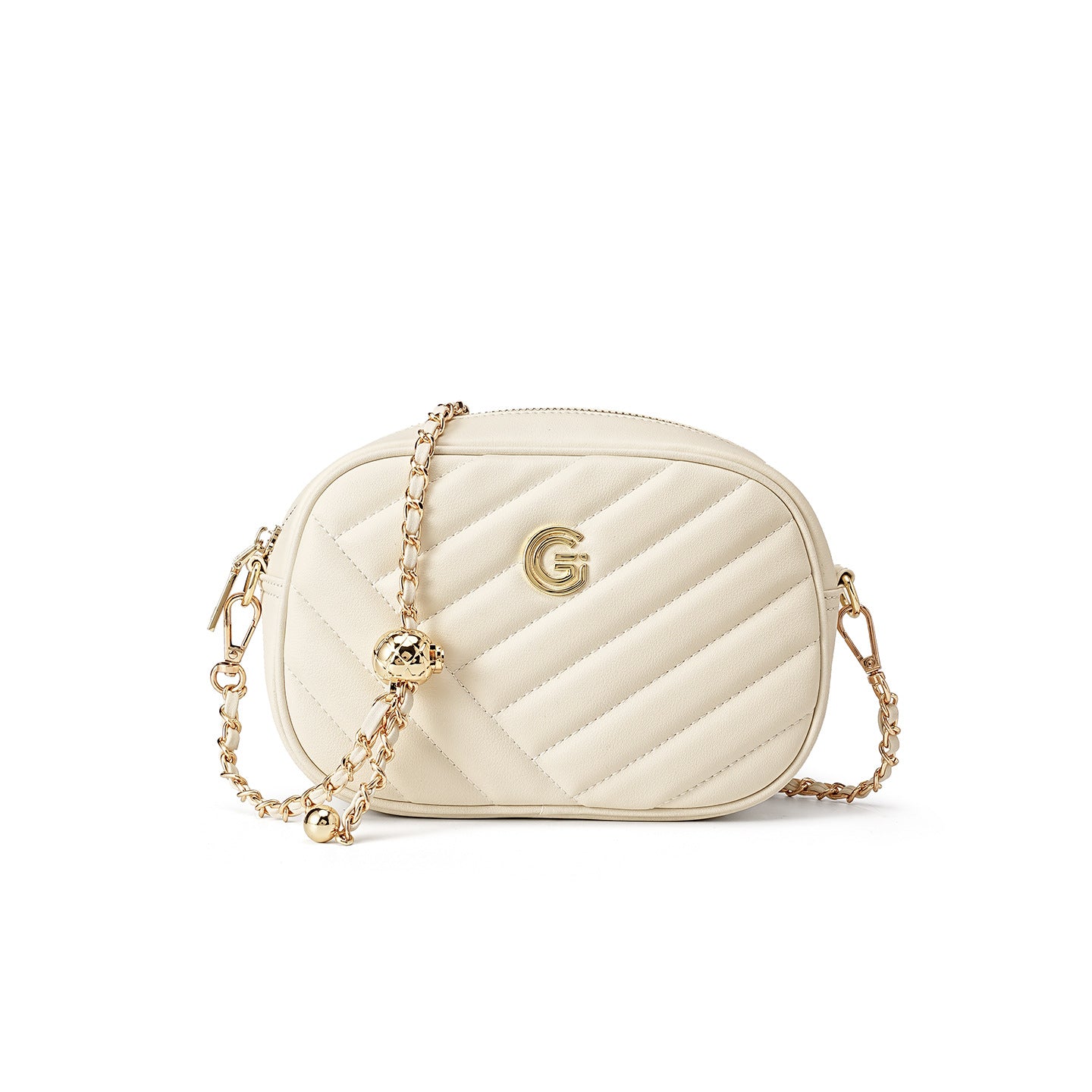 Women's Plain Quilted Leather Chain Crossbody Bag-RAIIFY