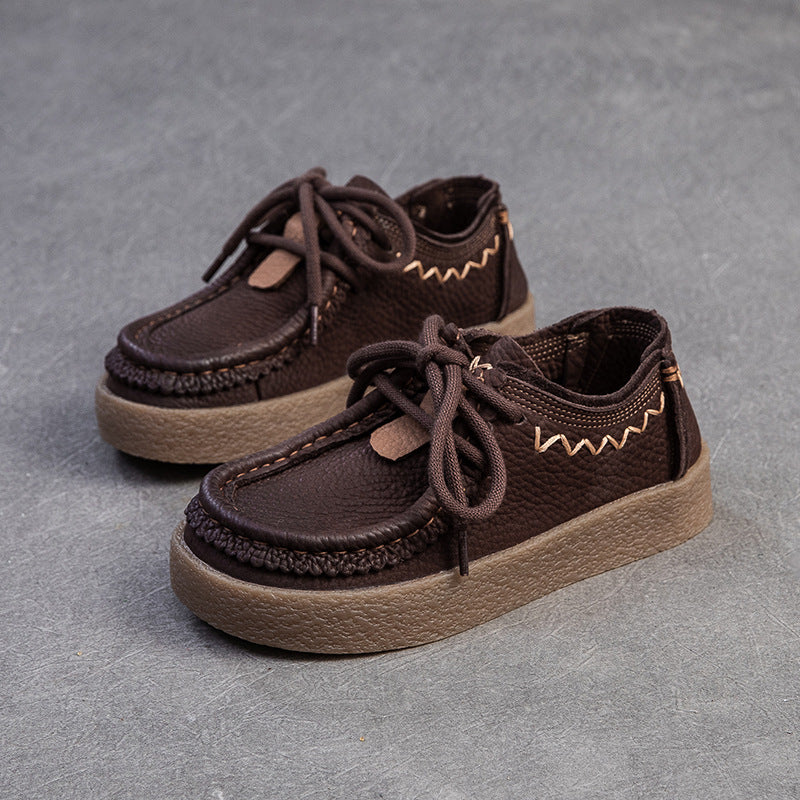 Women's Retro Leather Comfort Flat Casual Shoes-RAIIFY