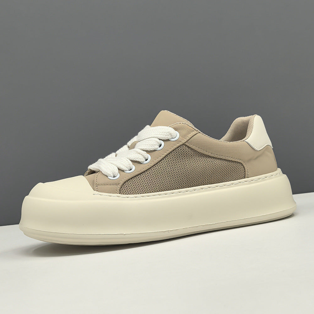 Men Plain Breathable Canvas Low Top Casual Shoes-RAIIFY