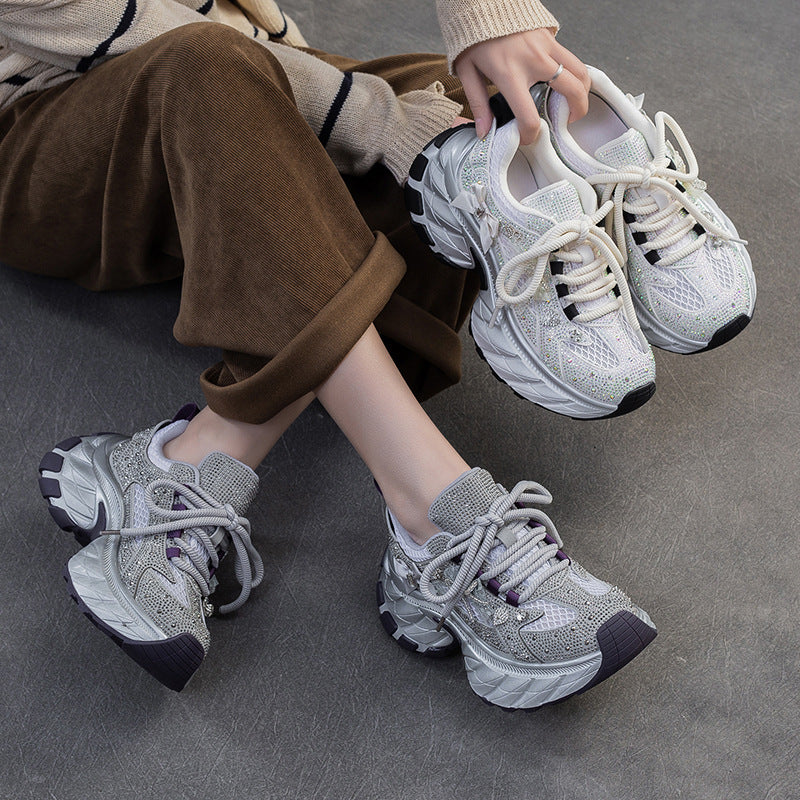 Women Stylish Breathable Mesh Chunky Platform Sneakers-RAIIFY