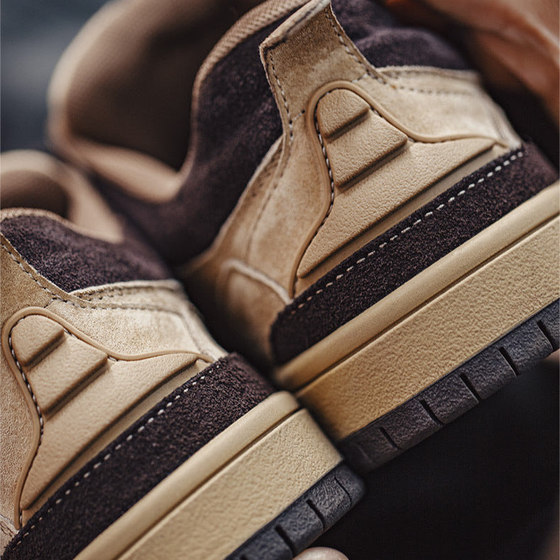 Men's Retro Breathable Leather Low Top Casual Sneakers-RAIIFY