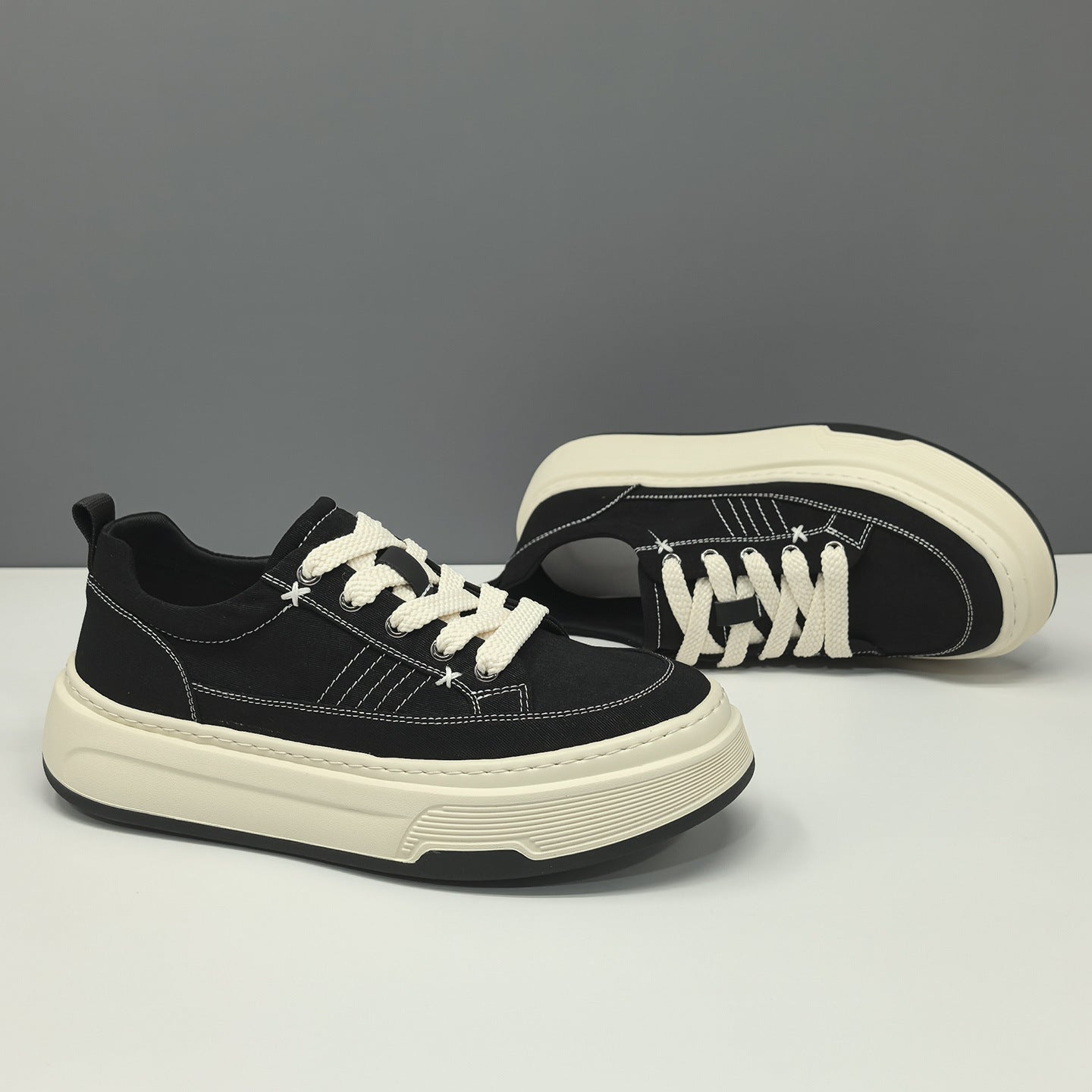 Men Ice Silk Breathable Platform Thick Sole Casual Sneakers-RAIIFY