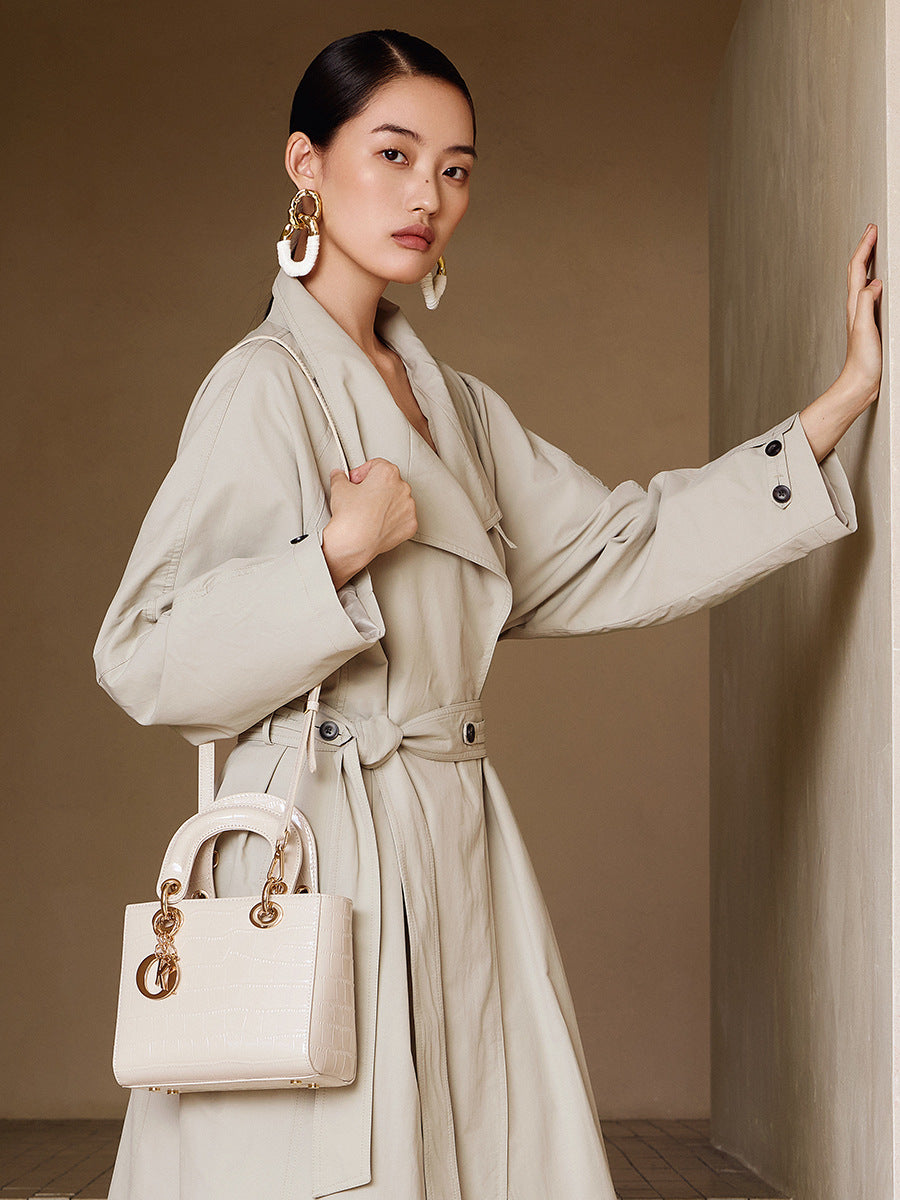 Women’s Crocodile Embossed Leather Casual Bag-RAIIFY