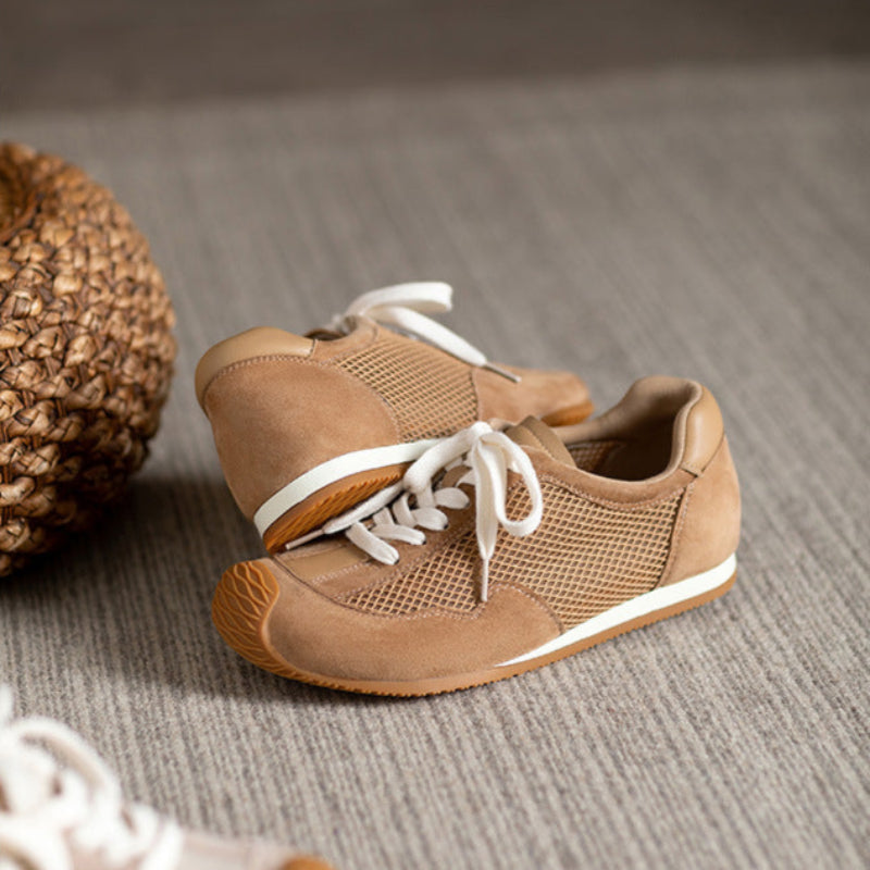 Women Retro Hollow Mesh Flat Casual Shoes-RAIIFY