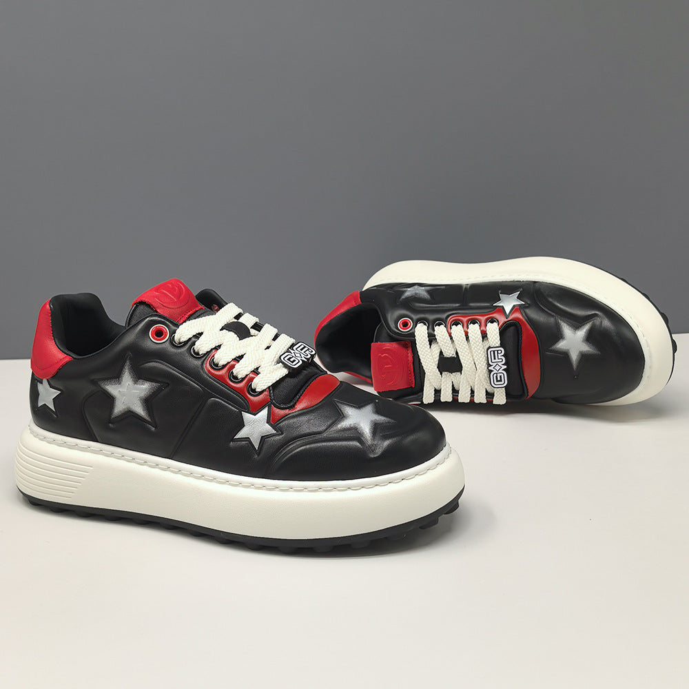 Men's Stylish Embossed Leather Flat Casual Shoes-RAIIFY