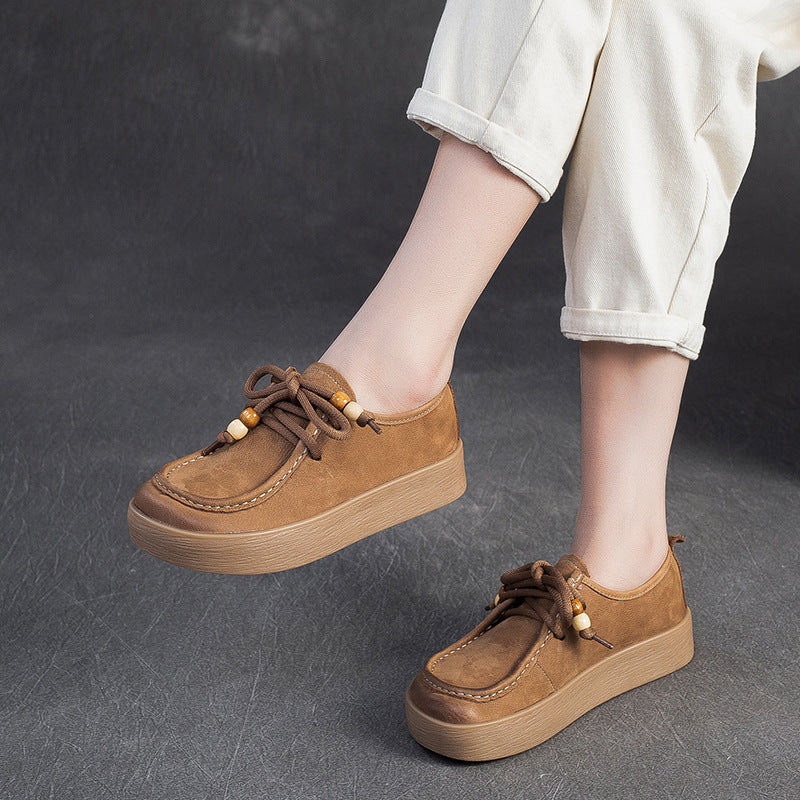 Women's Vintage Suede Flat Casual Shoes-RAIIFY