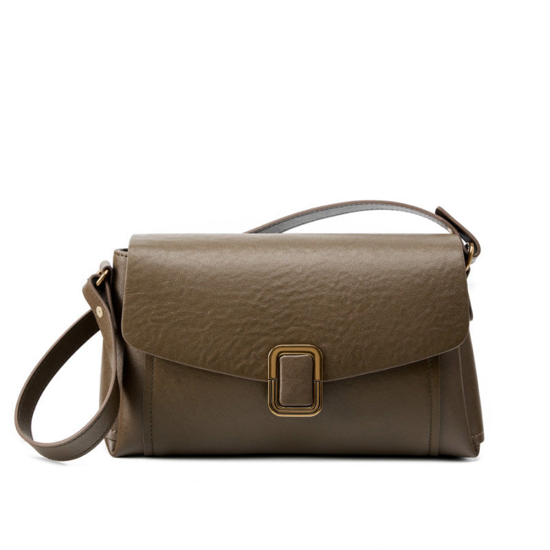 Women Fashion Plain Leather Shoulder Satchel Bag-RAIIFY