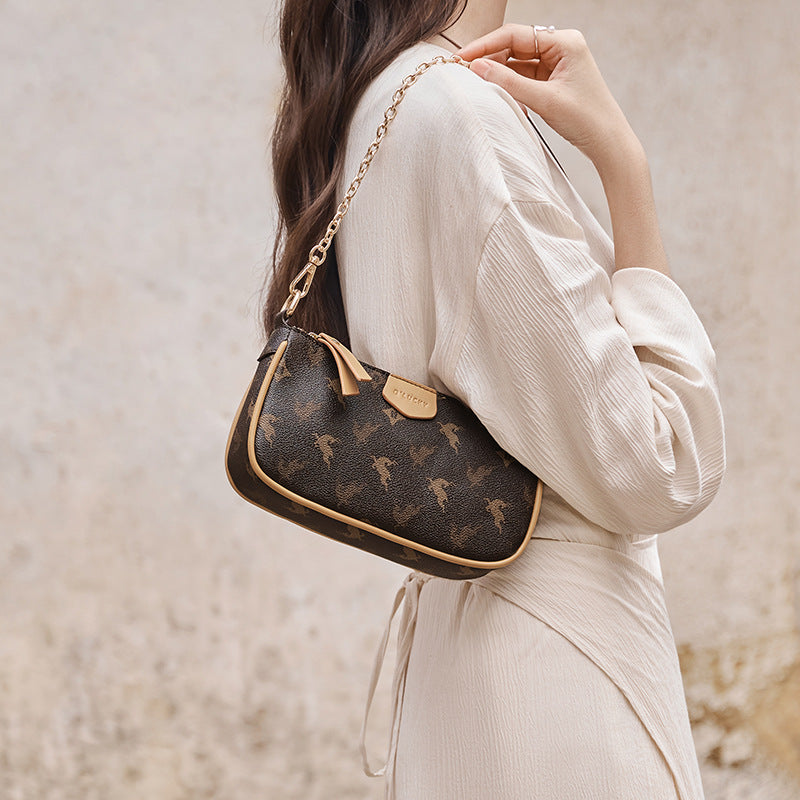 Women's Vintage Monogram Crossbody Bag-RAIIFY