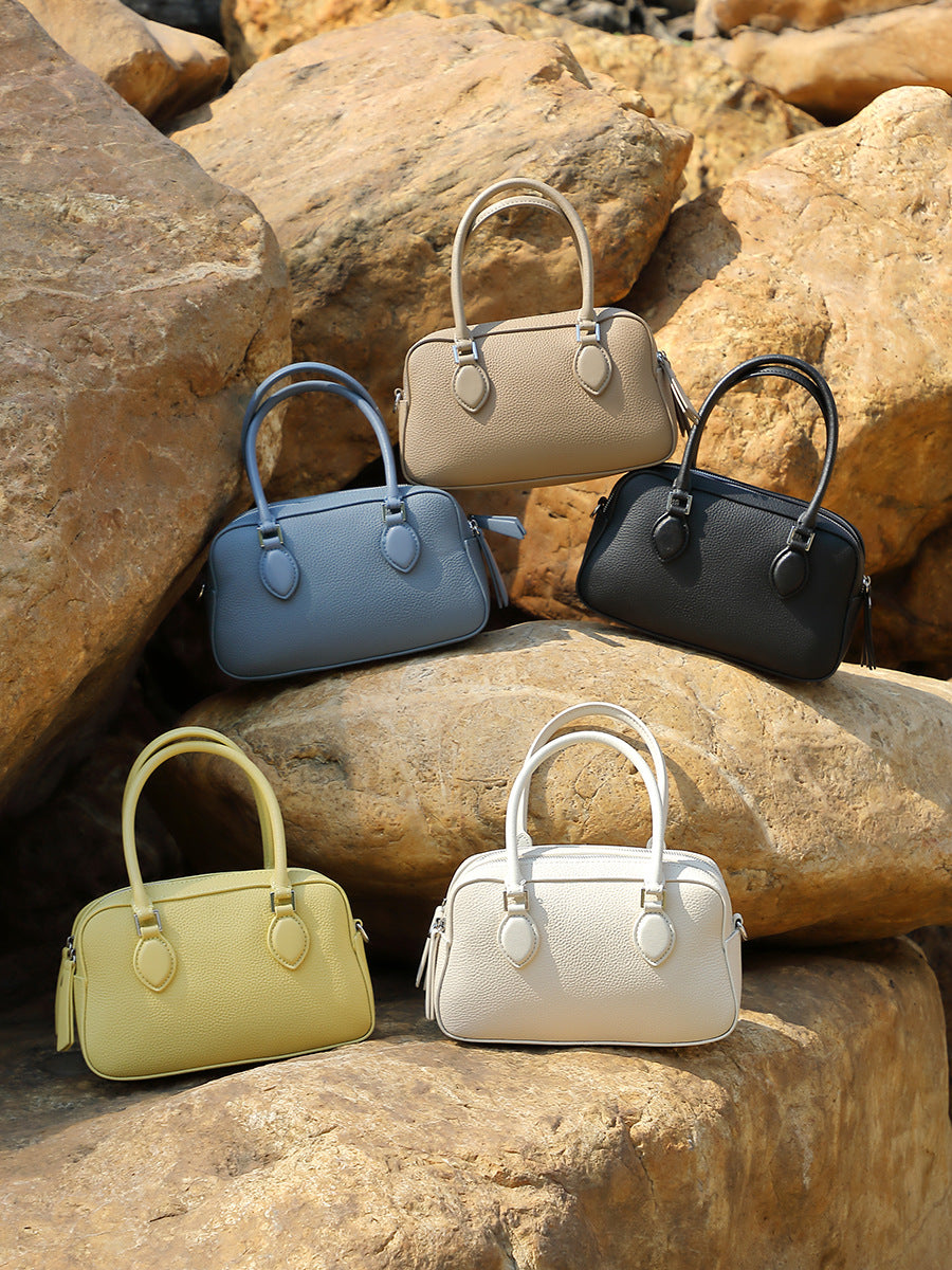 Women's Fashion Leather Mini Boston Bag-RAIIFY