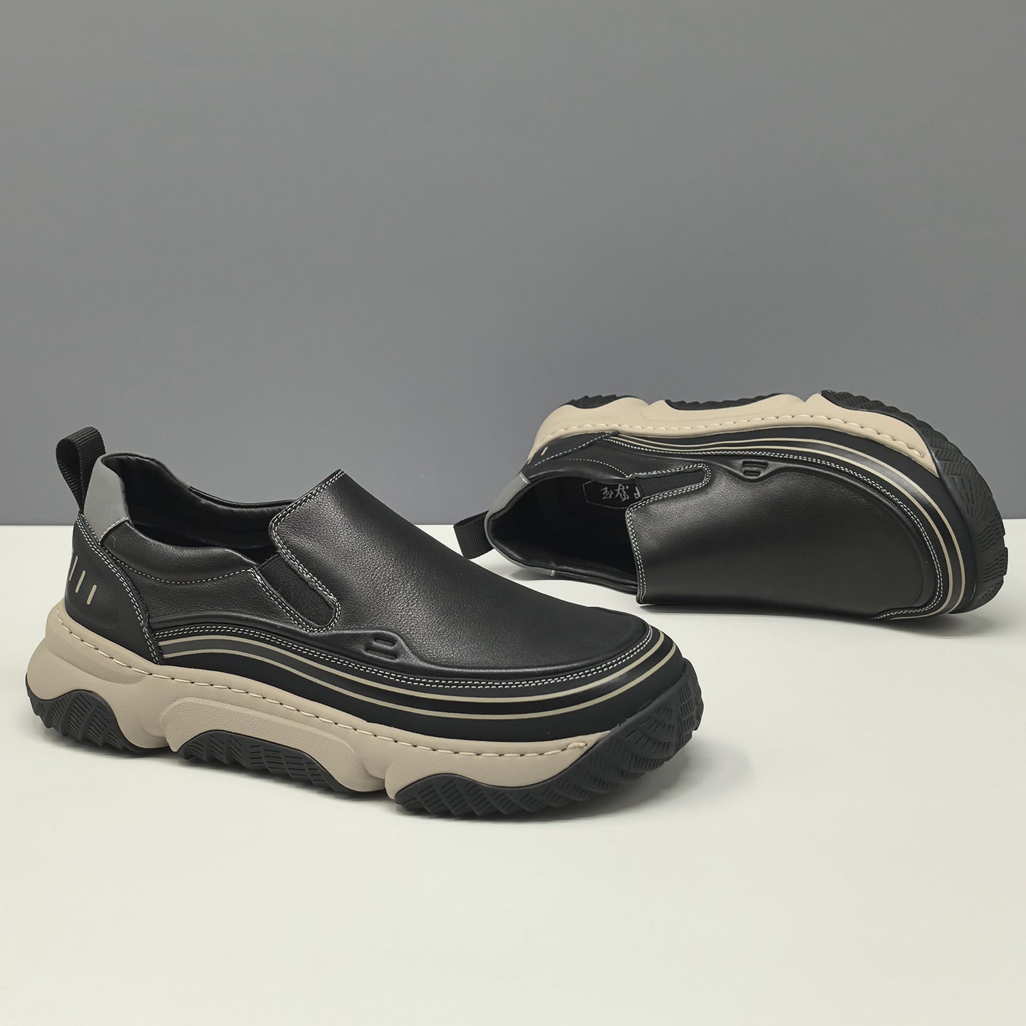 Men's Retro Casual Leather Slip-on Loafers-RAIIFY