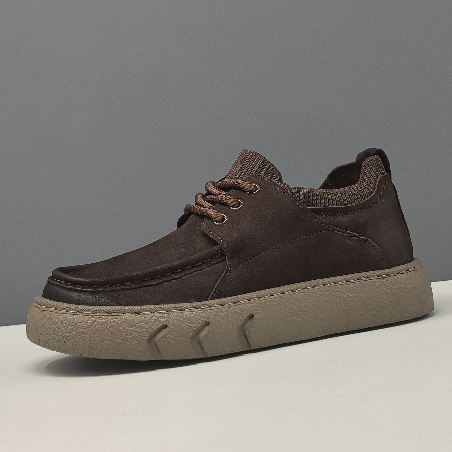 Men's Retro Plain Leather Comfort Casual Shoes-RAIIFY