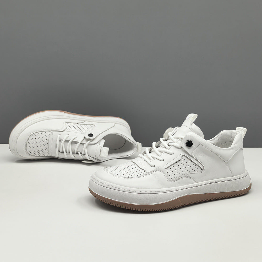 Men's Fashion Hollow Leather Flat Casual Shoes-RAIIFY