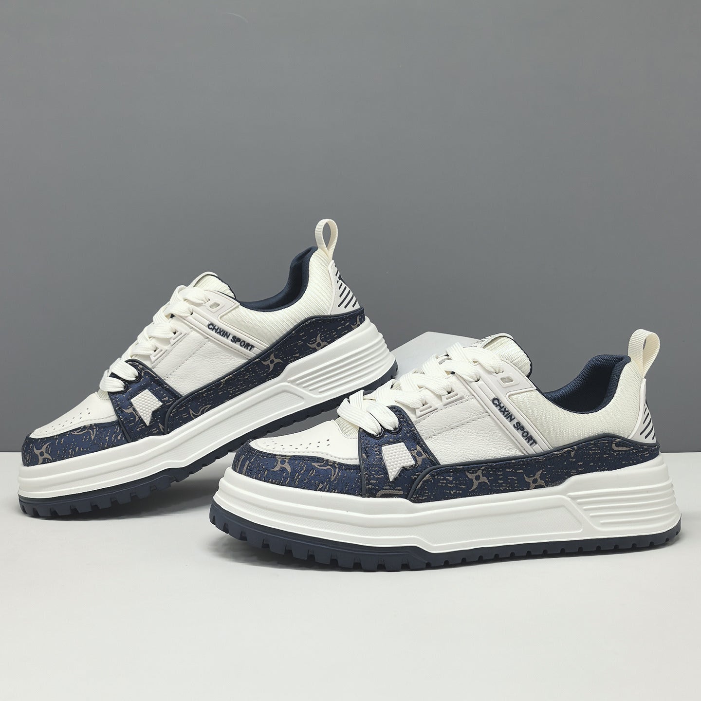 Men's Stylish Patchwork Flat Casual Sneakers-RAIIFY