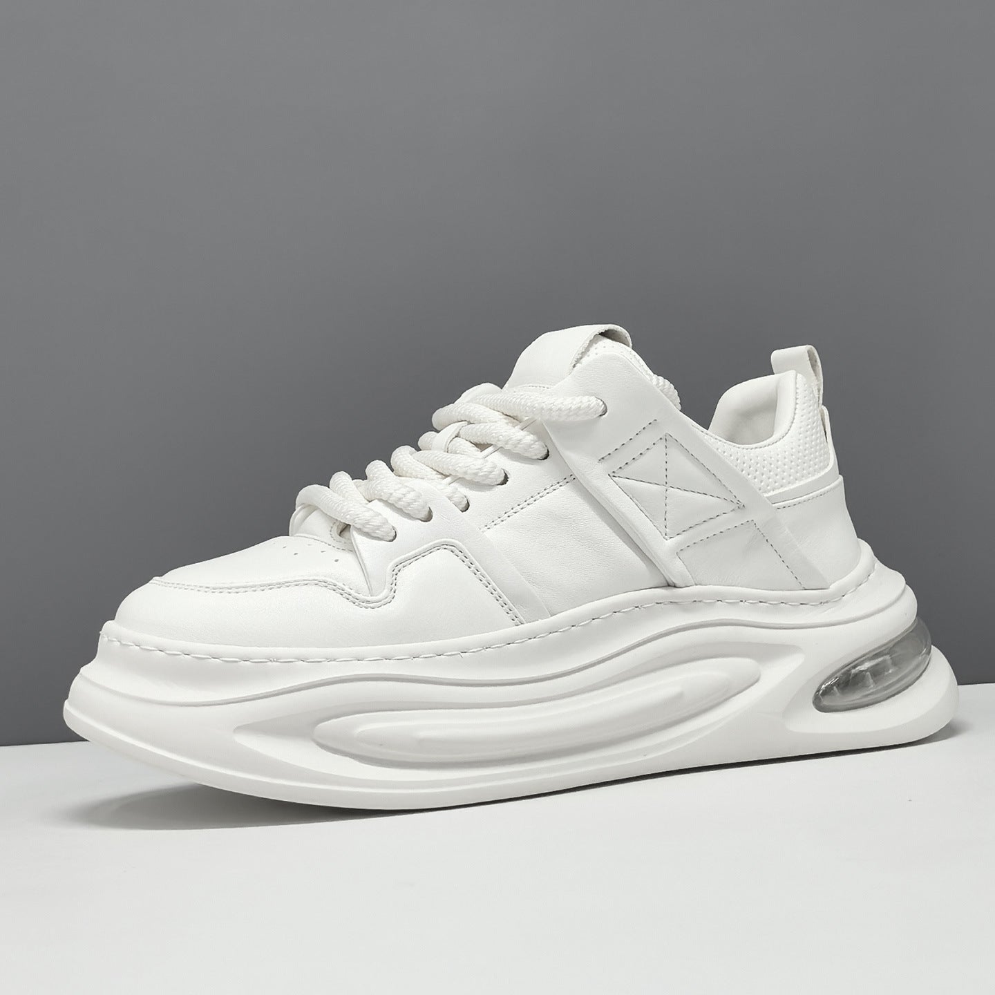 Men's Fashion Quilted Leather Thick Soled Casual Sneakers-RAIIFY