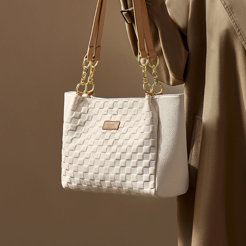 Women's Stylish Embossed Leather Shoulder Tote Bag-RAIIFY