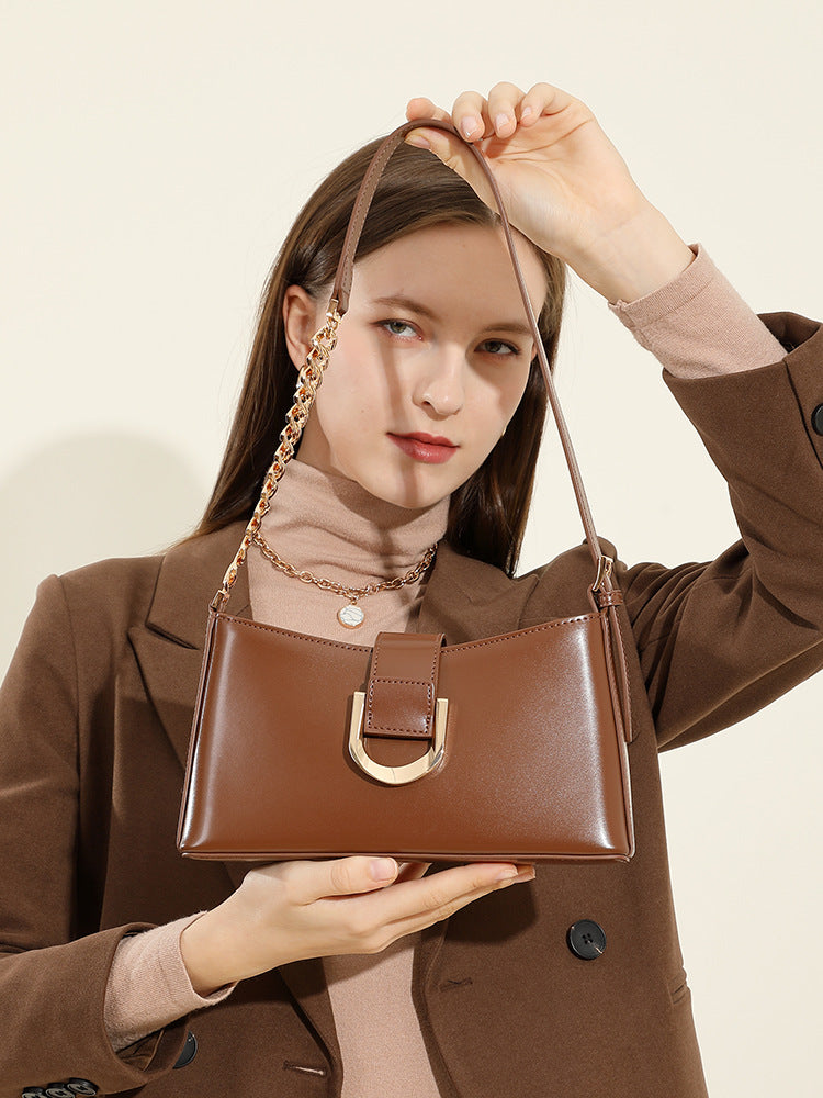 Women Stylish Leather Chian Strap Shoulder Bag-RAIIFY