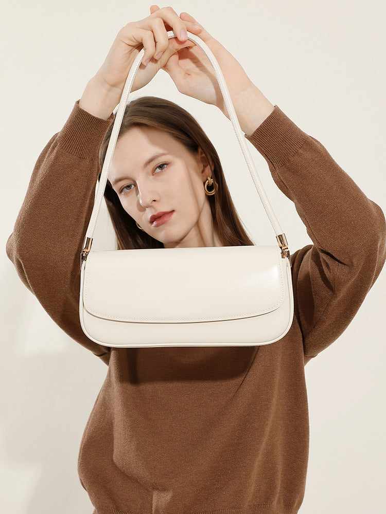 Women's Plain Leather Casual Shoulder Bag-RAIIFY