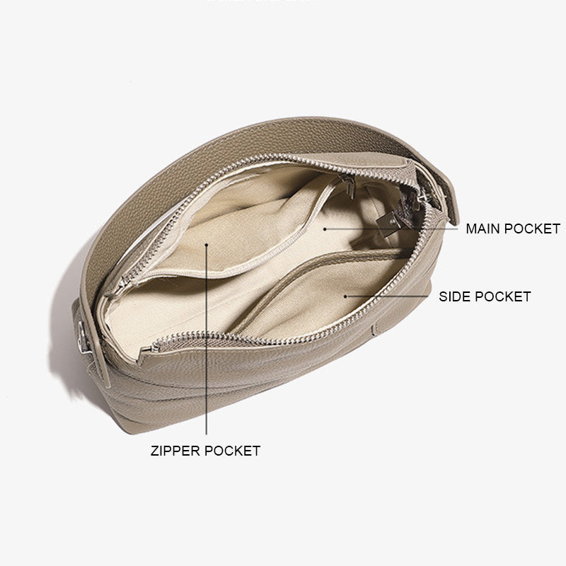 Women's Fashion Plain Leather Geometric Hobo Bag-RAIIFY