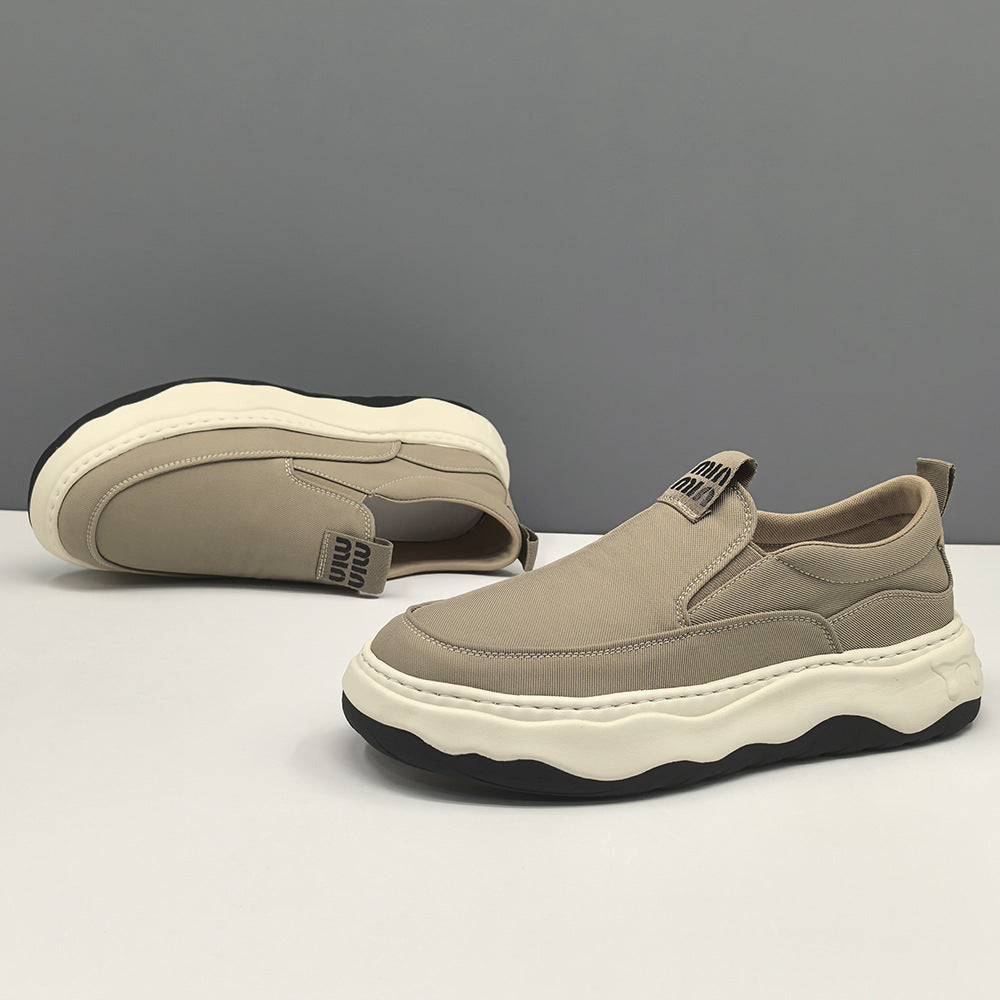 Men Minimalism Plain Breathable Canvas Loafers-RAIIFY