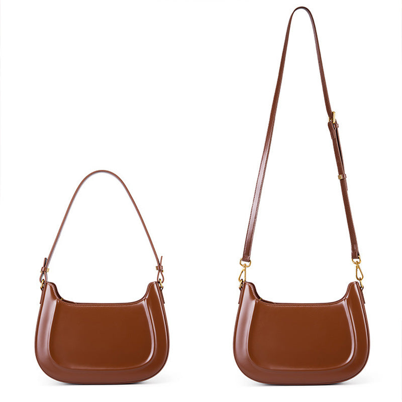 Women Retro Minimalist Leather Shoulder Bag-RAIIFY