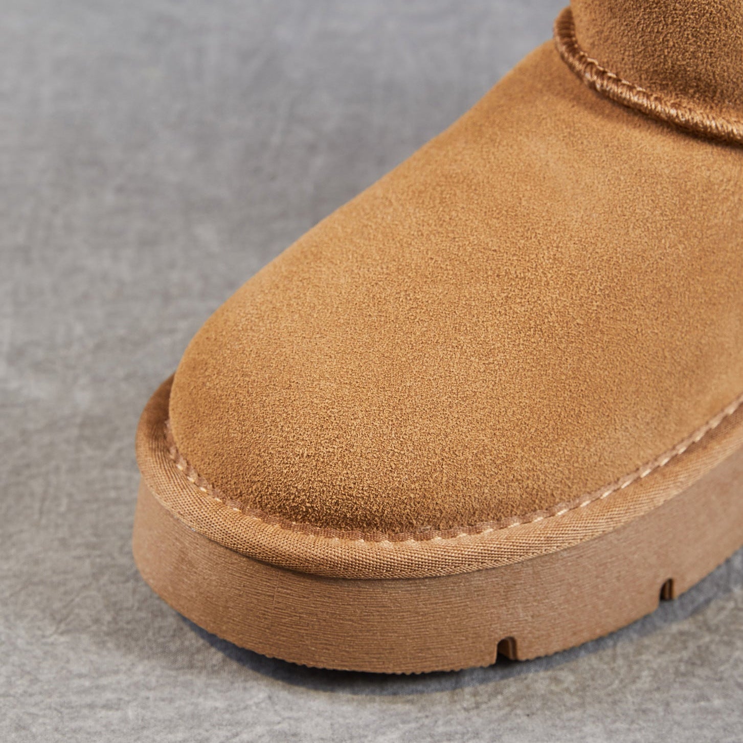 Women's Retro Plain Suede Furred Ankle Boots-RAIIFY