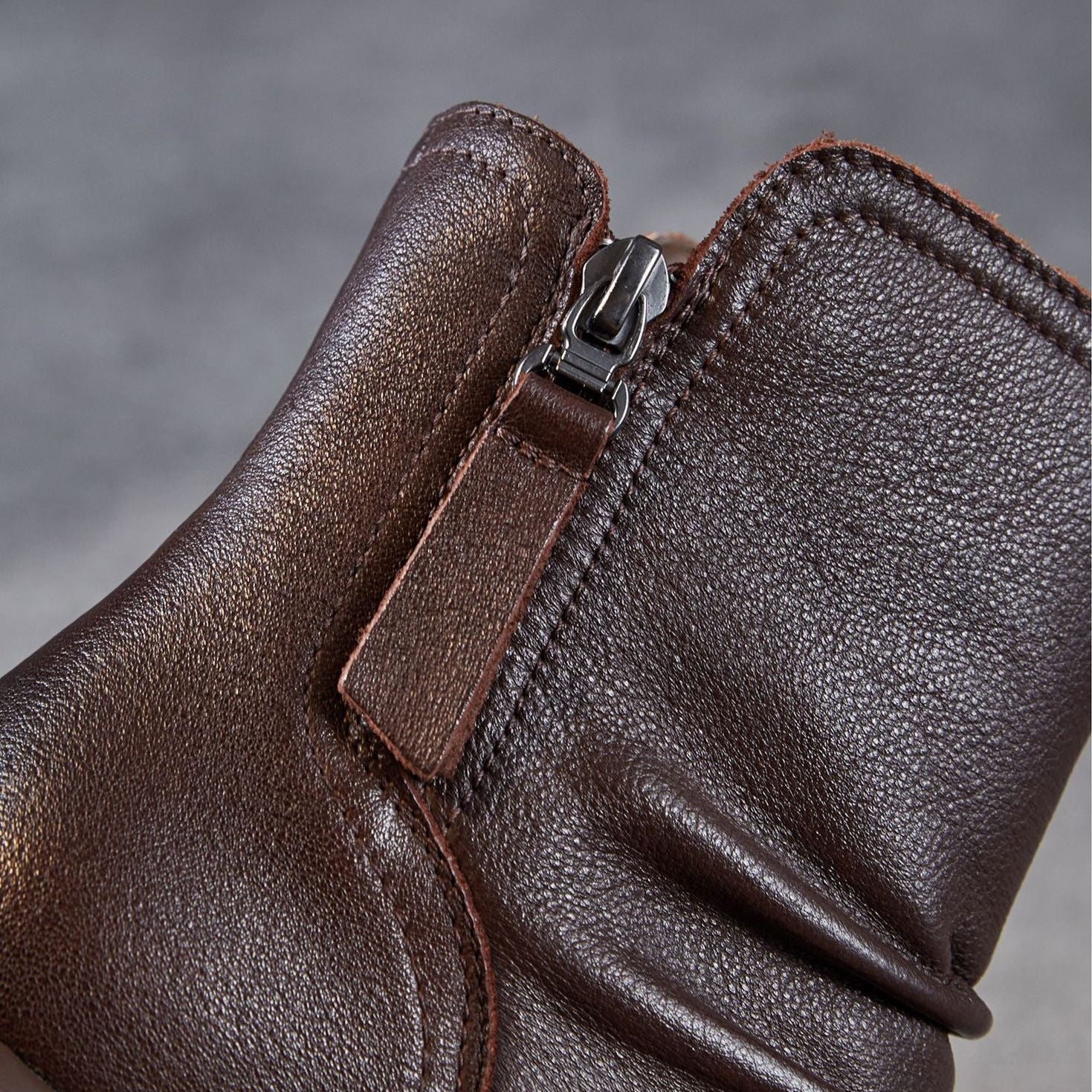 Women's Vintage Leather Furred Comfort Boots-RAIIFY