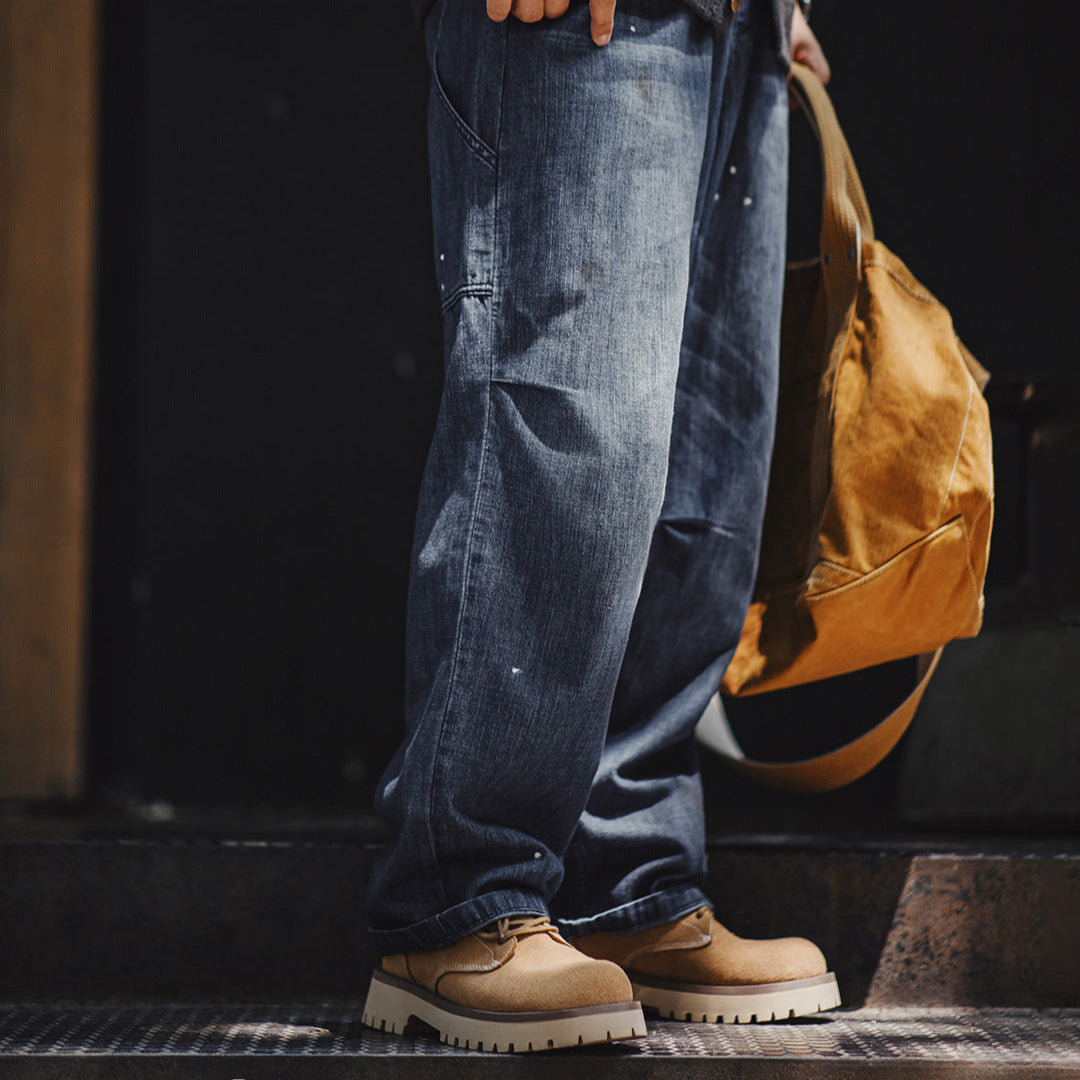 Men's Classic Plain Leather Work Ankle Boots-RAIIFY