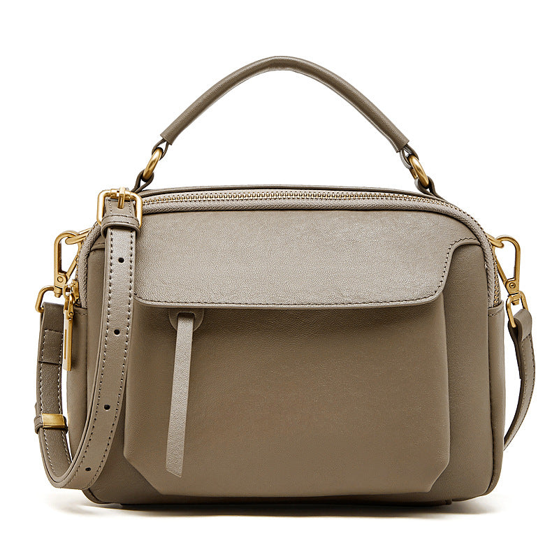 Women's Fashion Tanned Leather Boston Bag-RAIIFY