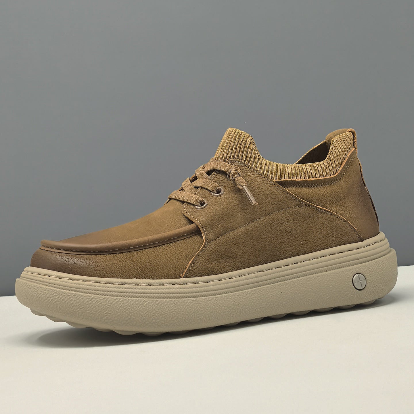 Men's Minimalism Plain Leather Slip-on Casual Shoes-RAIIFY