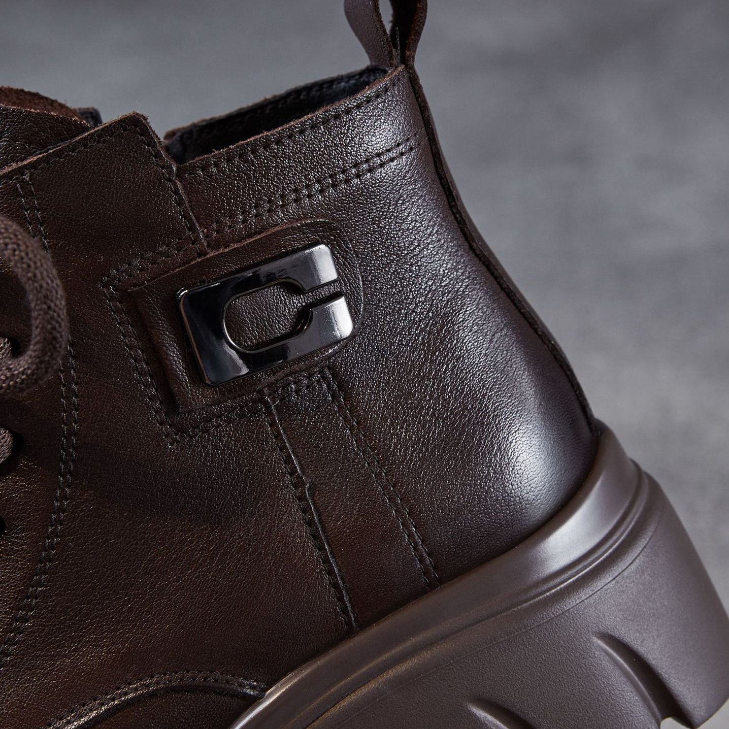 Women's Retro Leather Thick Soled Casual Ankle Boots-RAIIFY