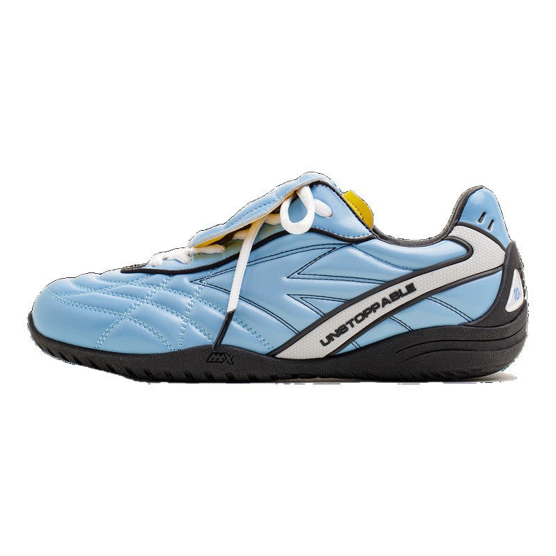 Men's Quilted Leather Blue Low Top Training Sneakers-RAIIFY