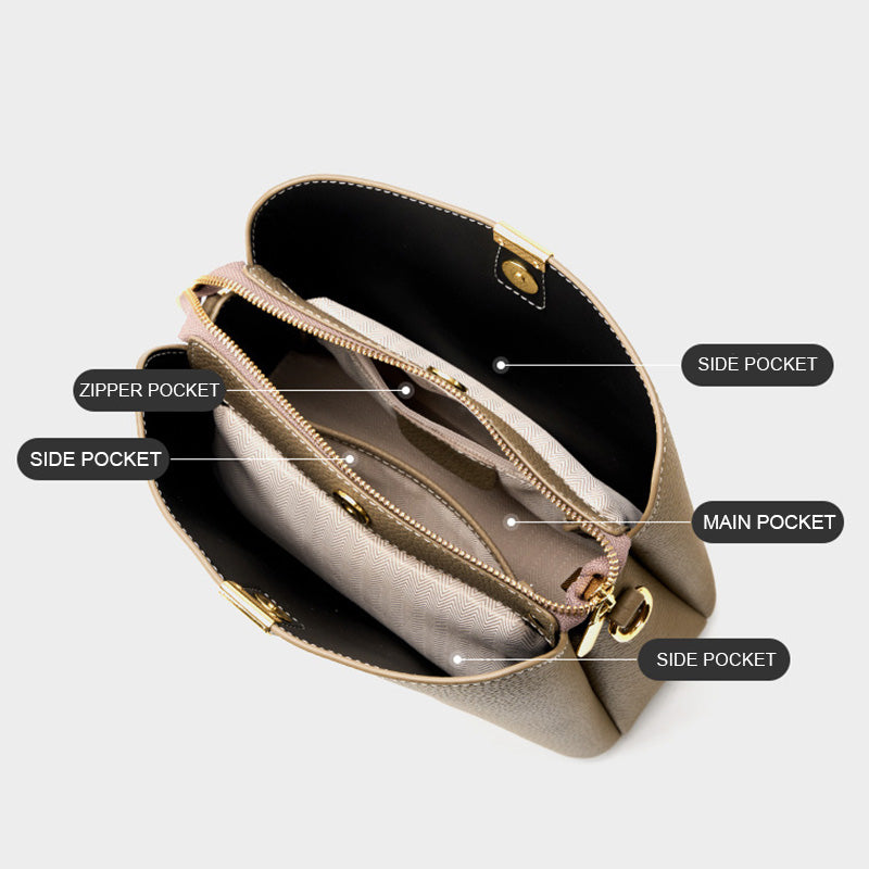 Women Fashion Plain Leather Casual Purse-RAIIFY