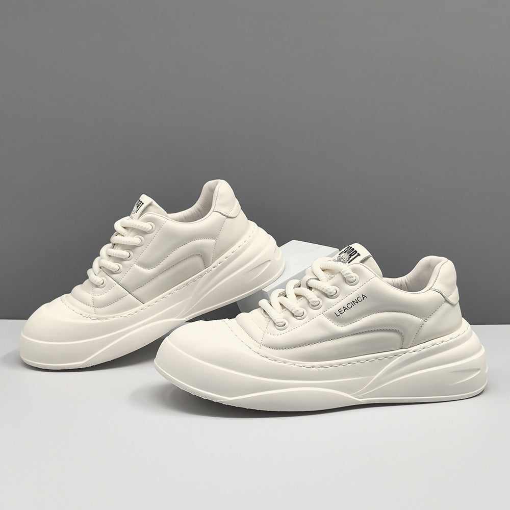 Men Fashion Solid Quilted Leather Casual Shoes-RAIIFY