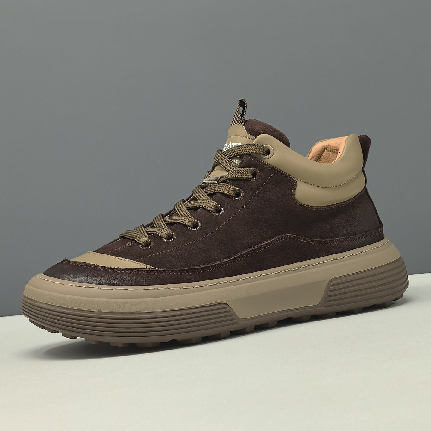 Men's Minimalist Quilted Leather High Top Casual Shoes-RAIIFY