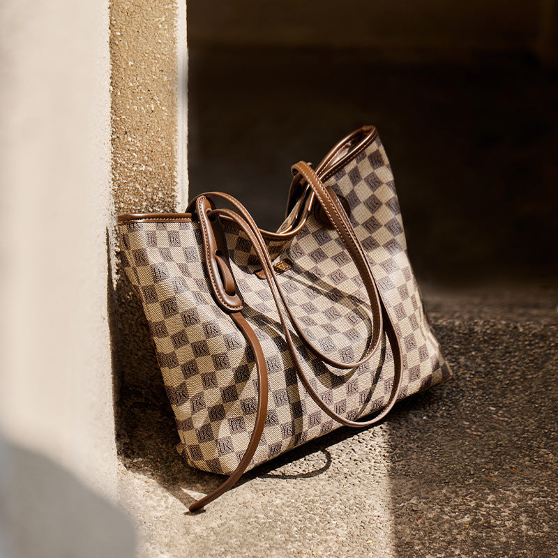 Women's Fashion Casual Checkered Tote Bag-RAIIFY