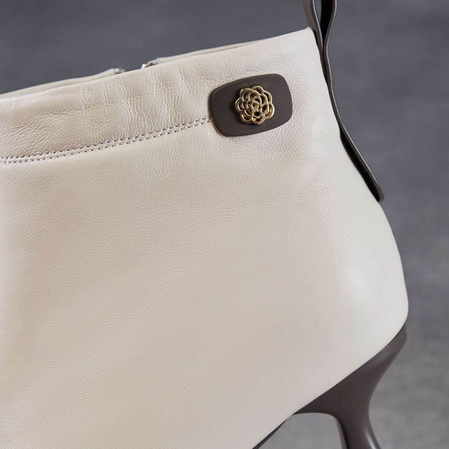 Women's Fashion Leather Furred High Heel Ankle Boots-RAIIFY