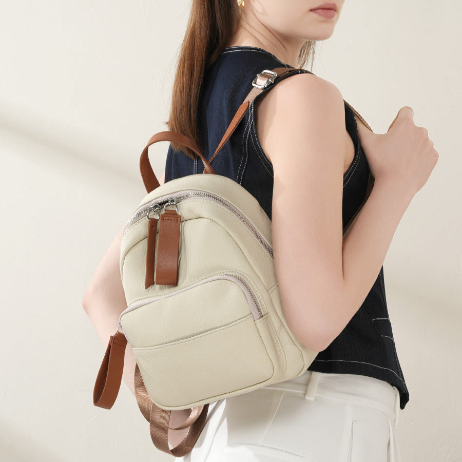 Women Minimalism Fashion Cowhide Casual Backpack-RAIIFY