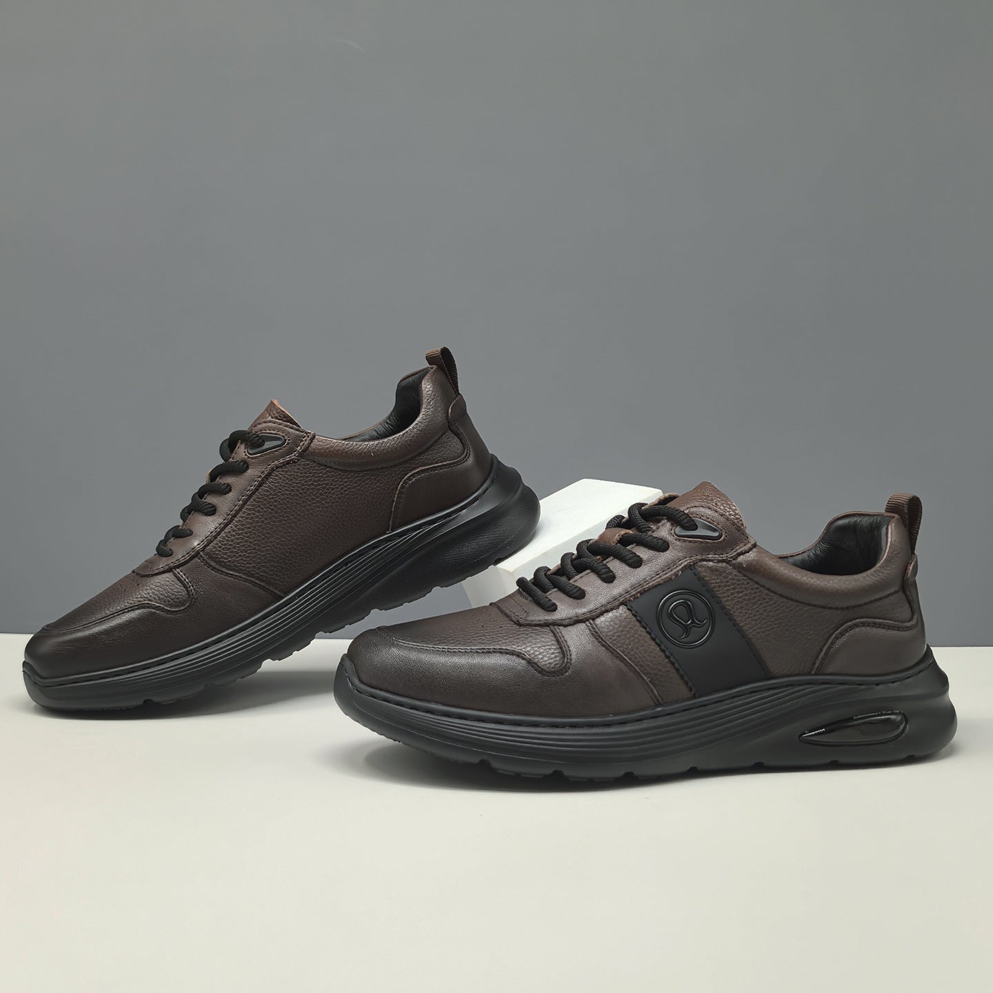 Men's Leather Minimalism Casual Sneakers-RAIIFY