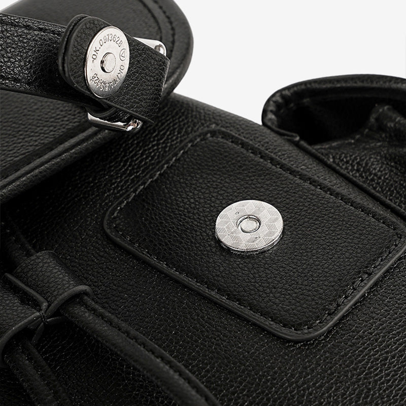 Women's Minimalist Plain Leather Casual Backpack-RAIIFY