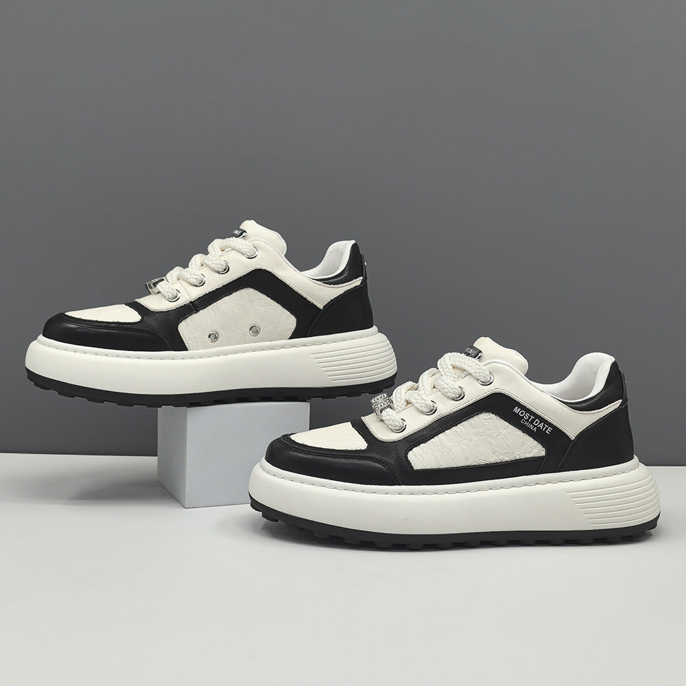 Men Stylish Quilted Leather Casual Sneakers-RAIIFY