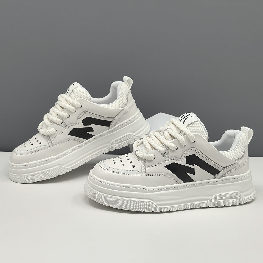 Men Fashion Quilted Leather Casual Court Sneakers-RAIIFY