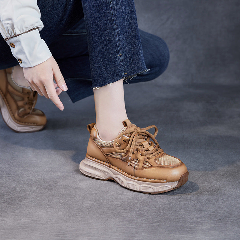 Women Minimalism Breathable Mesh Plain Casual Sneakers-RAIIFY