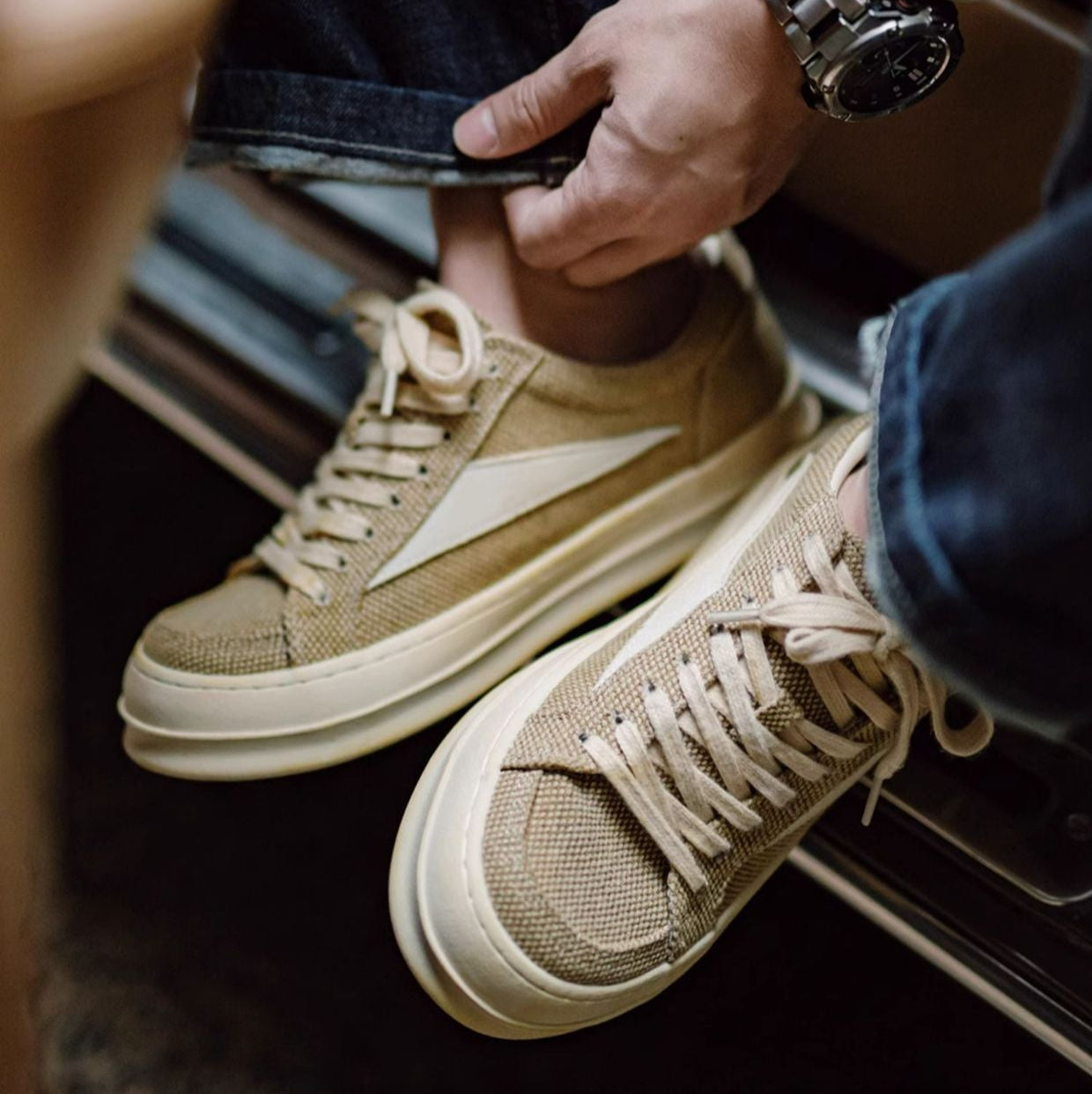 Men's Minimalism Plain Flat Casual Canvas Shoes-RAIIFY