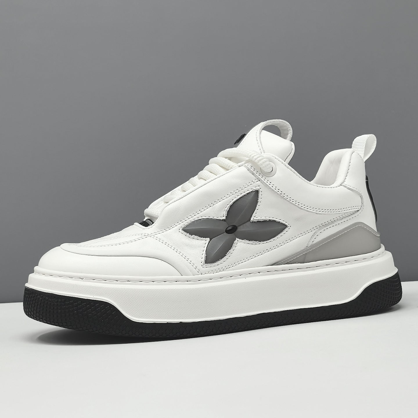 Men's Fashion Leather Flat Casual Sneakers-RAIIFY