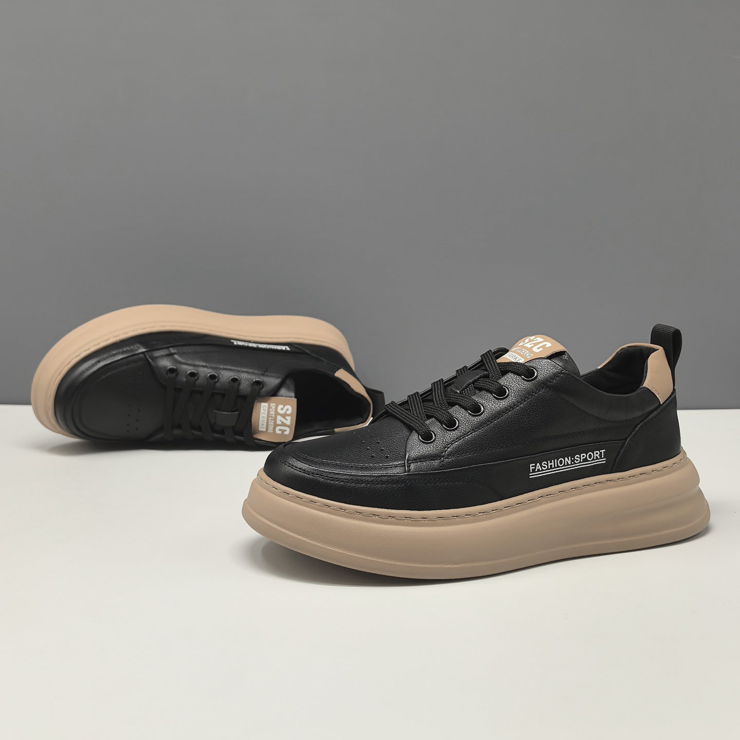 Men's Fashion Quilted Leather Flat Casual Sneakers-RAIIFY